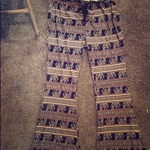 Bell button elephant pattern yoga pants
